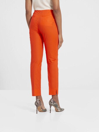Pantalon en popeline de coton stretch - Orange