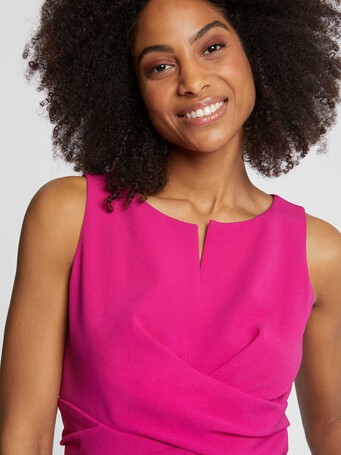 Top sans manches en crêpe envers satin - Fuchsia