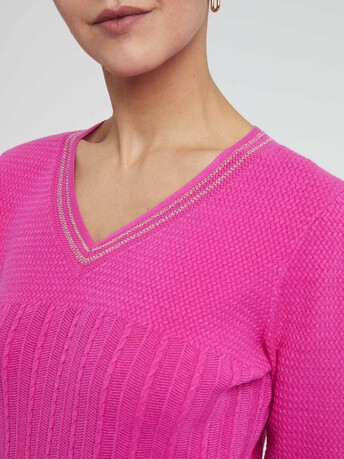 Pull en crochet - Rose shocking