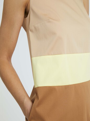 Robe courte en satin de coton stretch - multicolore
