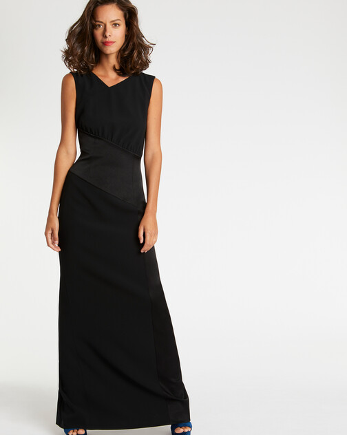 Robe longue de cérémonie en tissu crêpe