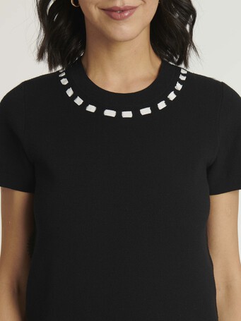 PULL - Noir / blanc casse