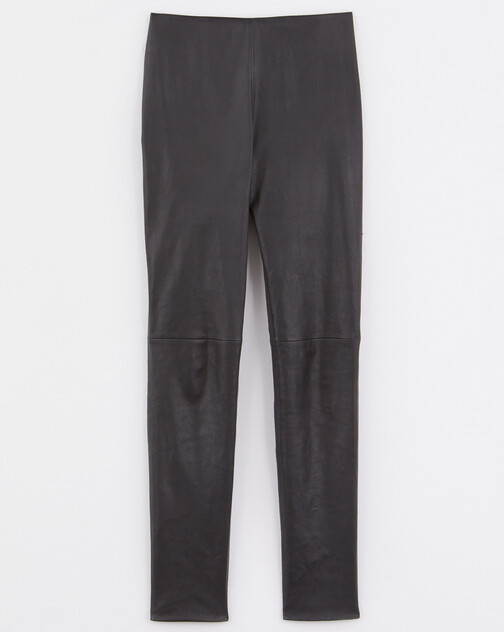 Pantalon slim en cuir d'agneau stretch