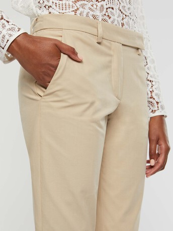 Pantalon cigarette en gabardine de coton - Sable