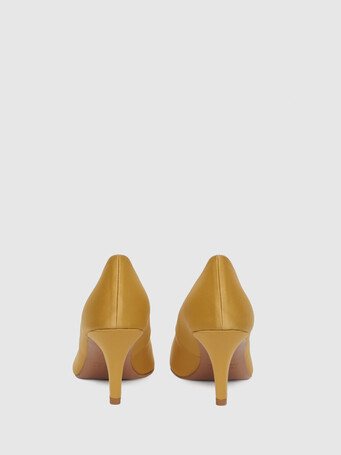 Duchess satin pumps - Ocre