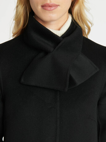 Manteau court double face en laine et cachemire - Noir