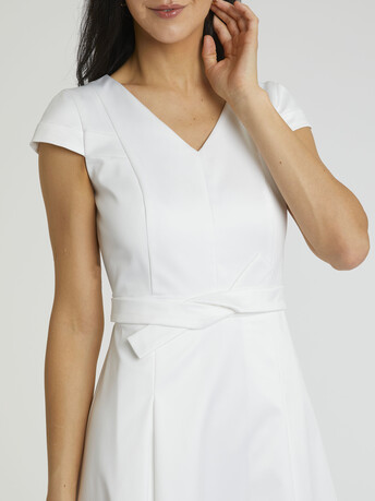 ROBE EN SATIN DUCHESSE - Blanc casse