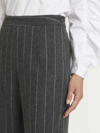 PANTALON EN FLANELLE RAYURE TENNIS - Anthracite