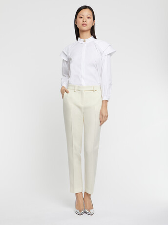 Wool cigarette pants - Off white