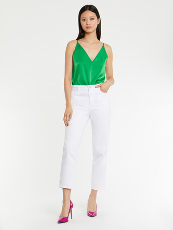 Débardeur en crêpe envers satin - Vert