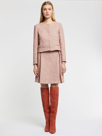 Pleated tweed mini skirt - multicolor