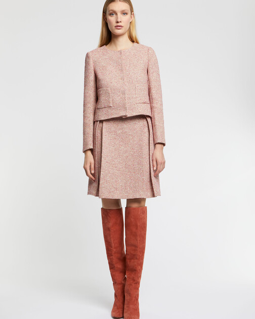 Mini-jupe plissée en tweed