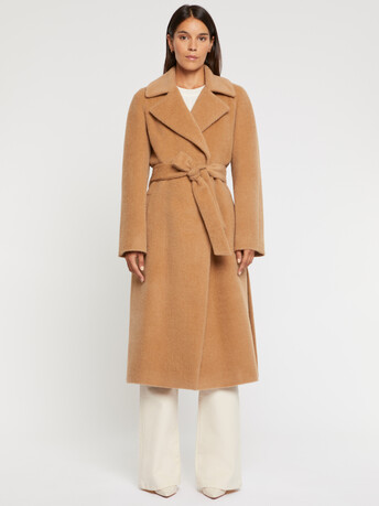 Manteau peignoir en alpaga et laine - Camel