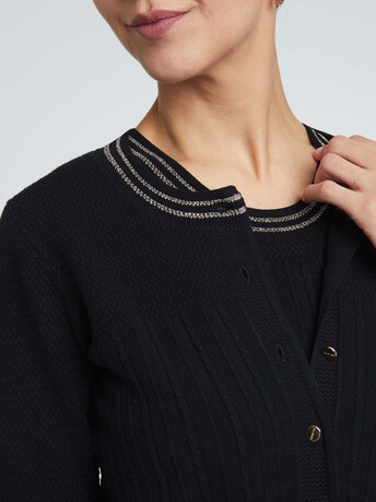 KNITTED CARDIGAN - Noir