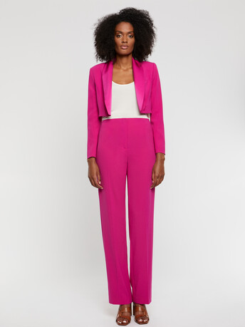 Pantalon fluide en crêpe envers satin - Fuchsia