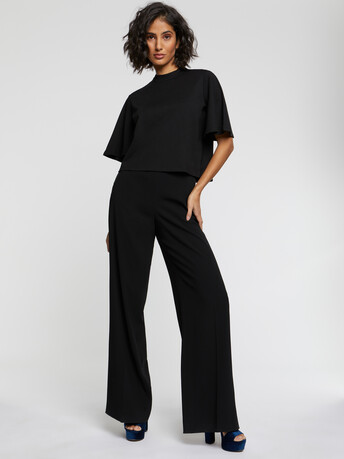 Haut court et ample en jersey - Noir