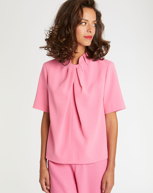 Haut plissé en tissu crêpe