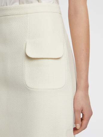 Wool A-line dress - Off white