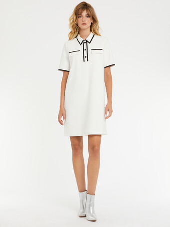 Robe en jersey - Blanc / noir