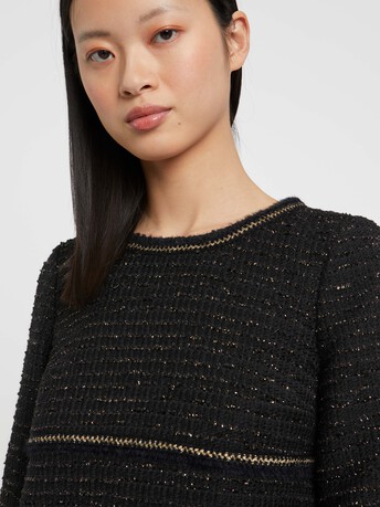 Robe courte en tweed lurex - Noir