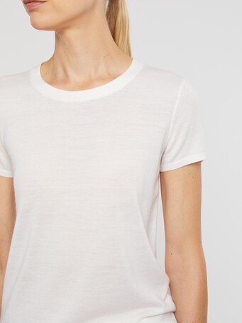 Silk and cashmere T-shirt - Off white