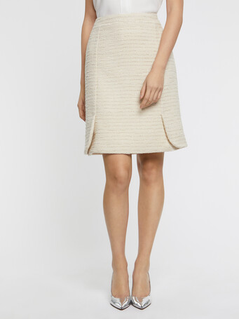 Mini-jupe en tweed lurex - Ecru