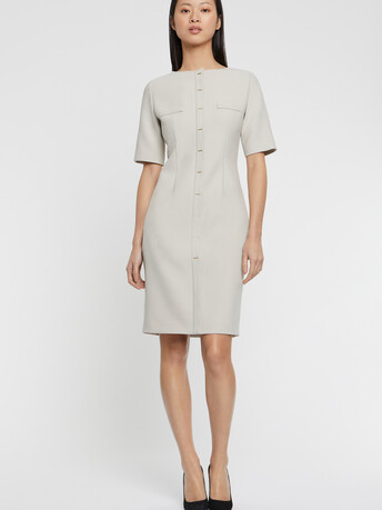 Robe droite boutonnée - Pierre