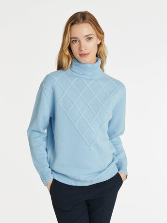 Pull col roulé en laine et cachemire - Glacier