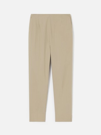 Pantalon en popeline de coton stretch - Beige