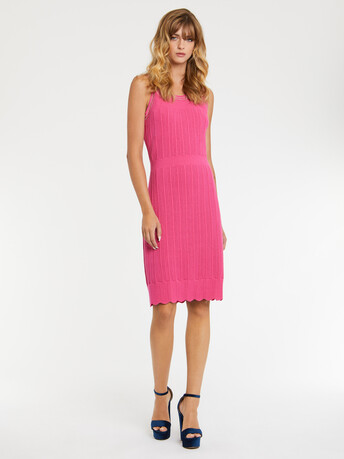 WOVEN DRESS - Rose shocking