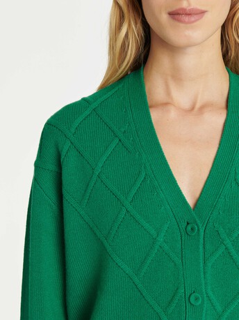 KNITTED CARDIGAN - Emeraude