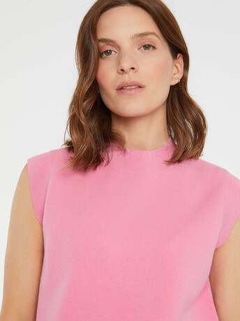Pull sans manches en viscose - Bubble gum/ mandarine