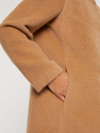 Manteau mi-long en alpaga - Camel