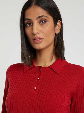 Merino-wool top - Hibiscus