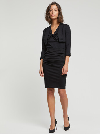 Cardigan en jersey de coton stretch - Noir