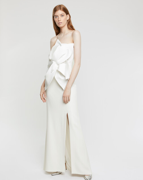 Satin-back crepe dress
