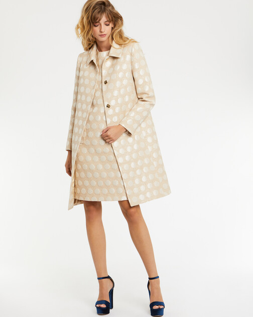 Manteau en jacquard cannage à pois