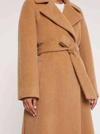 Manteau peignoir en alpaga et laine - Camel
