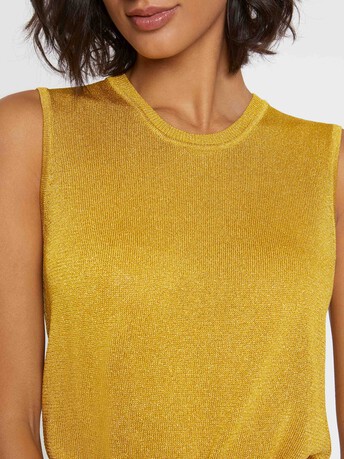Débardeur en maille lurex - Ocre