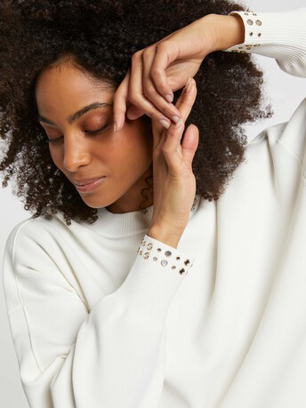 Pull bijoux en maille Milano - Blanc casse