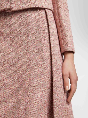 Mini-jupe plissée en tweed - multicolore
