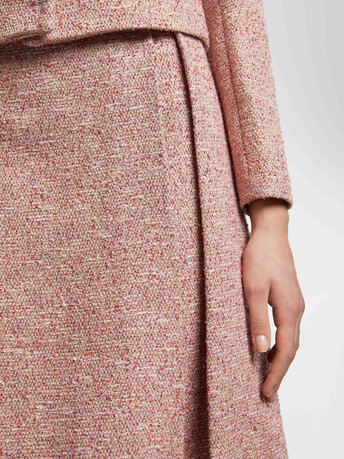 Mini-jupe plissée en tweed - multicolore