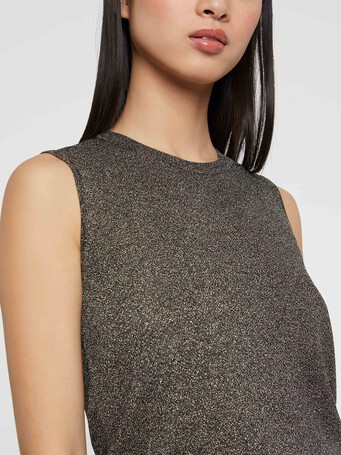 Lurex-knit tank top - Noir