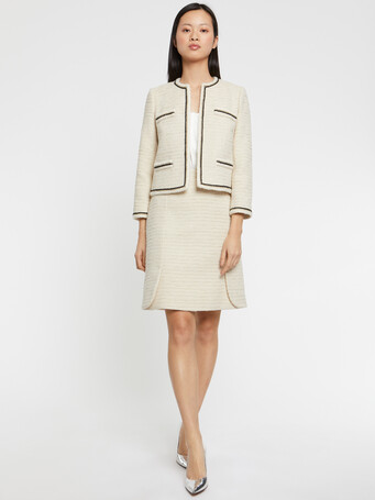 Veste courte en tweed lurex - Ecru