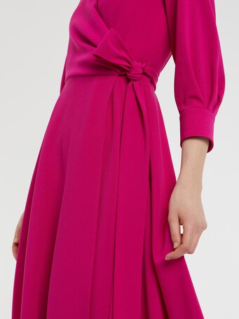 Satin-back crepe evening gown - Fuchsia
