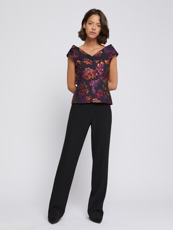 Haut de cérémonie en jacquard floral - multicolore