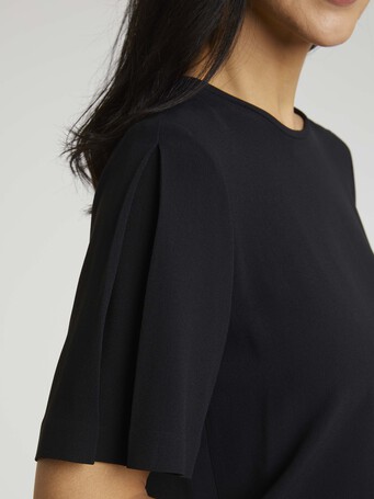 Haut en crêpe envers satin - Noir