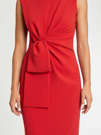 Robe longue de cérémonie à nœud en satin - Hibiscus