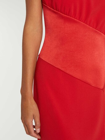 Robe longue de cérémonie en tissu crêpe - Hibiscus