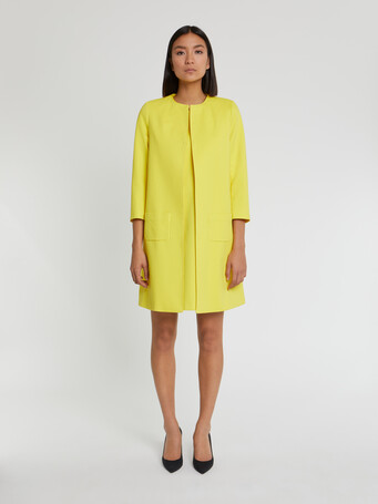Manteau mi-long en jacquard plumetis - Soleil